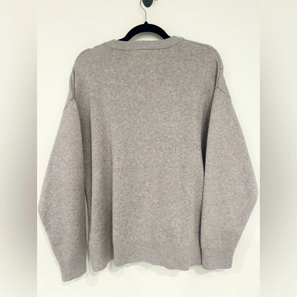 Orange Kiss Women’s Gray Sweater with Golden Puppy Dog Design Size 1X - Picture 7 of 7